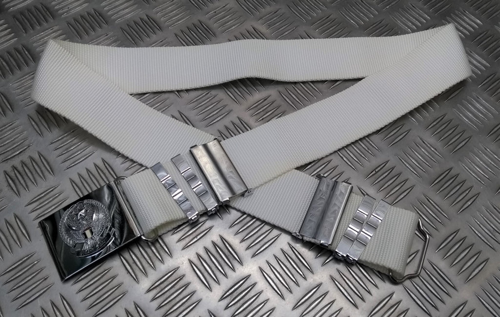 Abu Dhabi Belt White Nylon With Insignia Buckle For Ceremonial & Parade Duties