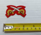 Mess Kit Badge PtI Cross Swords on Red British Hand Embroidered Para Arm Patch