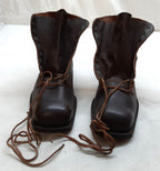 Vintage Army Boots Brown Leather WW2 Pattern 1947 Heel Plates Stitched Sole EU49