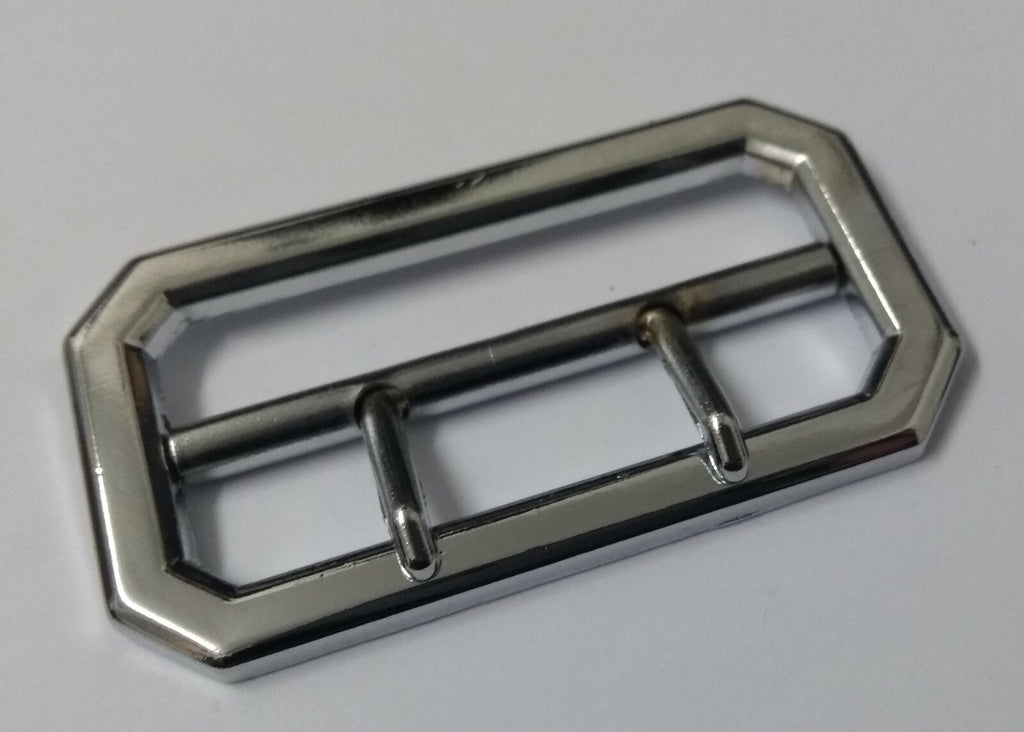 2" Cloth Chrome Belt Buckle British Made for Standard Dress Cloth Belts