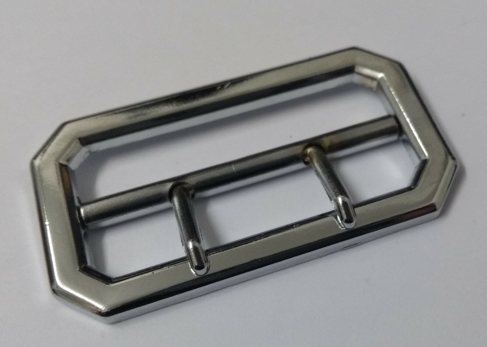 2" Cloth Chrome Belt Buckle British Made for Standard Dress Cloth Belts