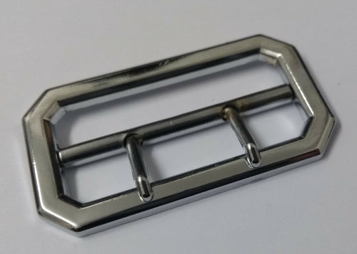 2" Cloth Chrome Belt Buckle British Made for Standard Dress Cloth Belts