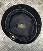Genuine ST John Ambulance Service Black Wool Lined Beret With Badge Size 56cm