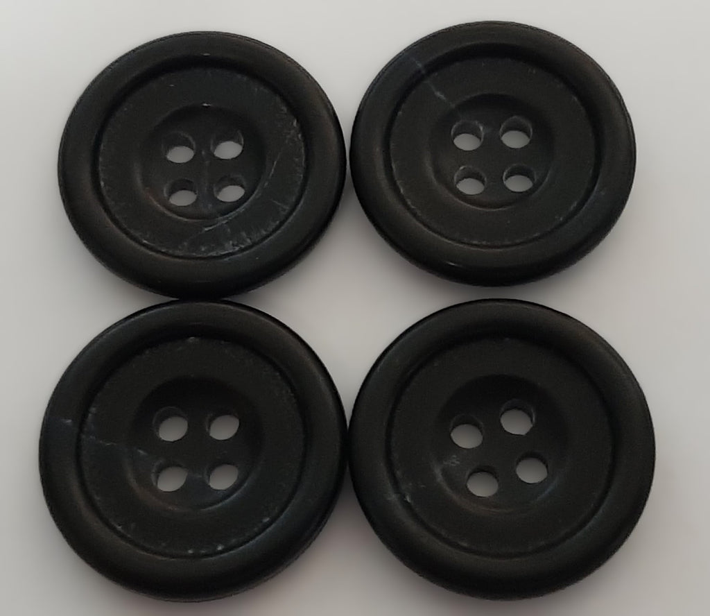 Vintage Army Buttons Old Pattern British Dark Grey 4 Hole Size 20mm