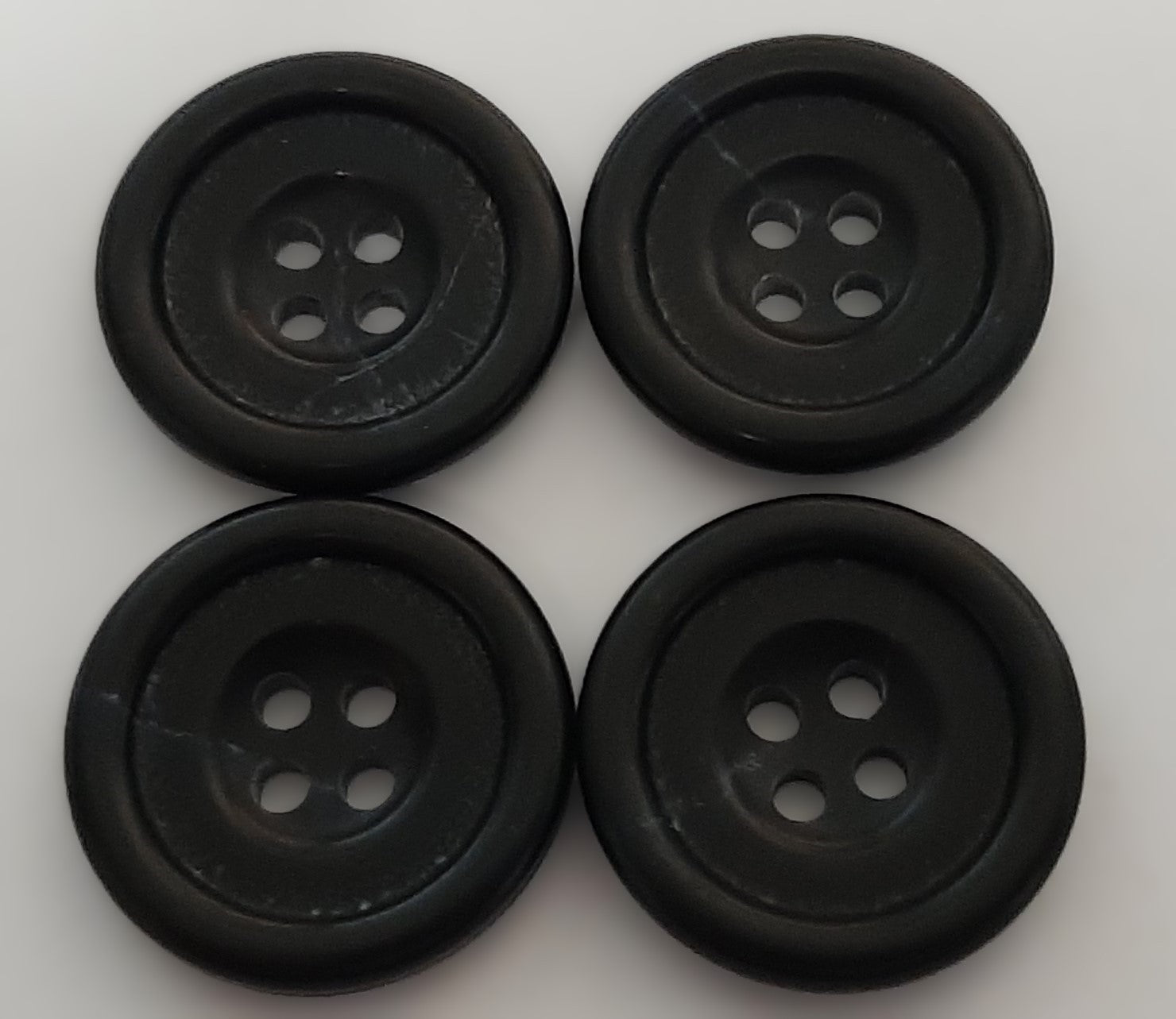 Vintage Army Buttons Old Pattern British Dark Grey 4 Hole Size 20mm