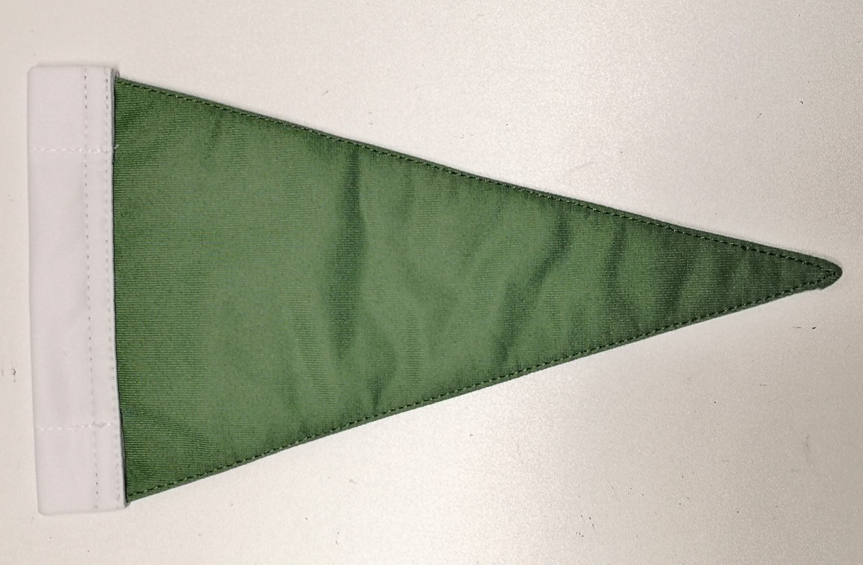 British Army Vehicle Convoy Signal Plain Green Triangle Flag 15 x 25cm