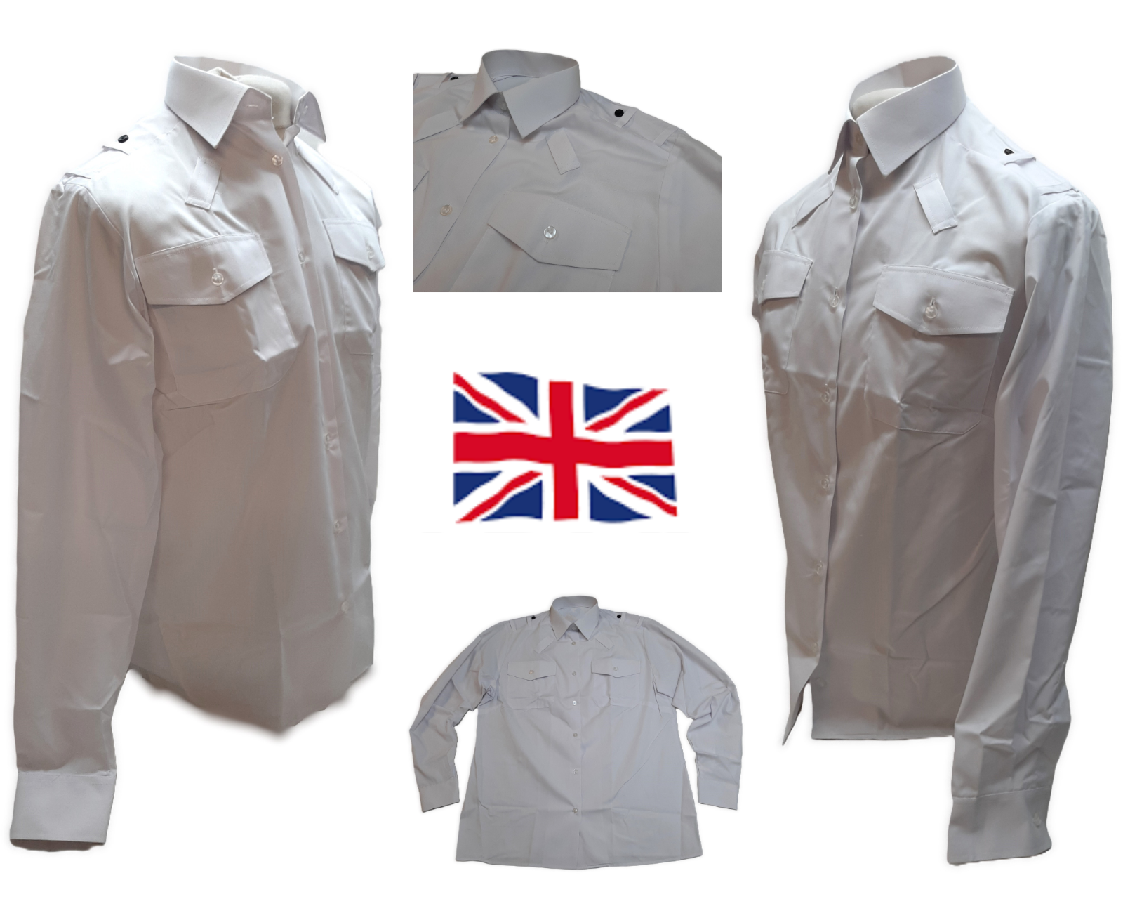 White Shirt Long Sleeve Ladies UK With Radio Loops & Tabs For sliders NEW
