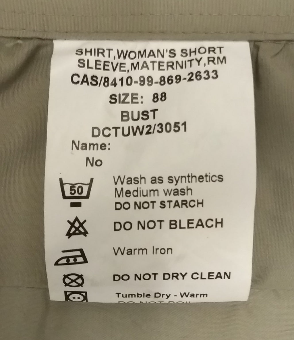 Marines Shirt Woman's Maternity Short Sleeve British RM Dress Colour NEW