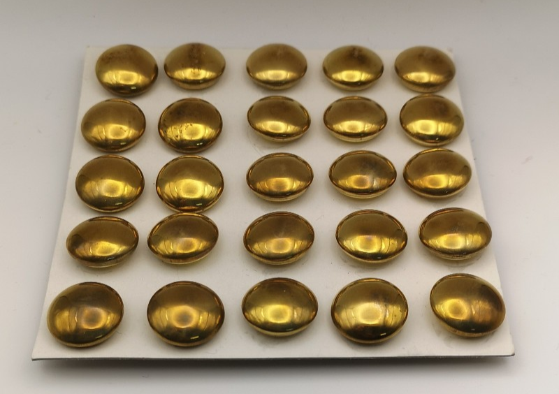 Vintage Brass Colour Half Ball Dome Dress Buttons 27L x8