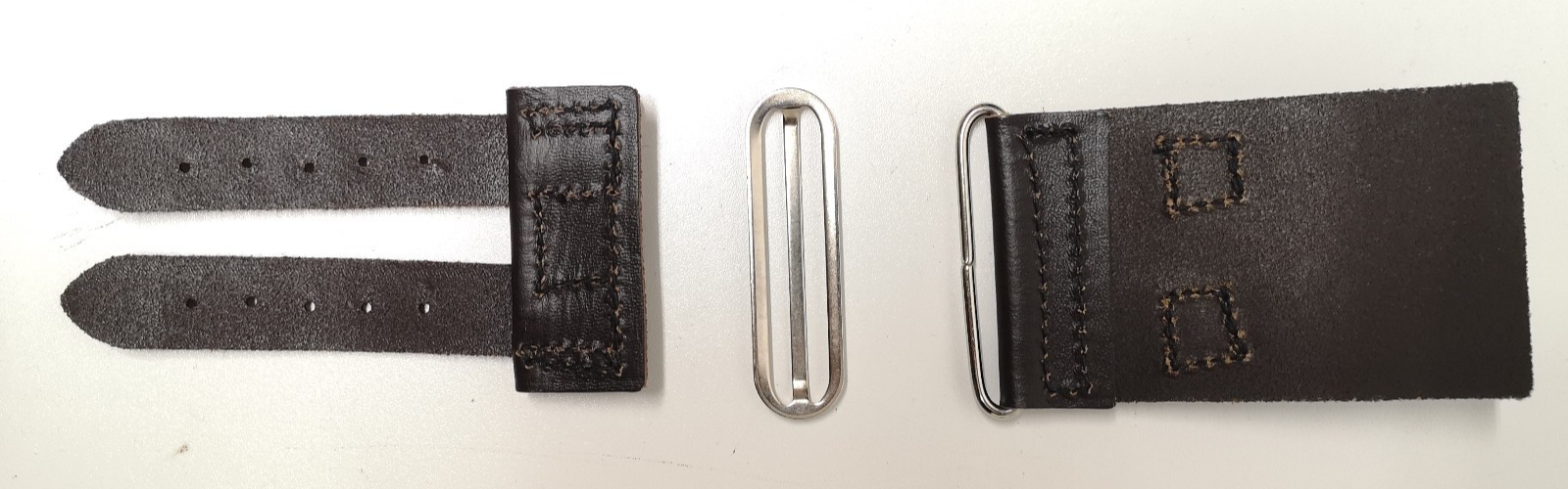 Dark Brown Leather Replacement Strap Slider Adjuster Spare Parts for Stable Belt