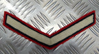 Genuine Vintage British Issue White Chevrons on Red Felt Rank Chevrons
