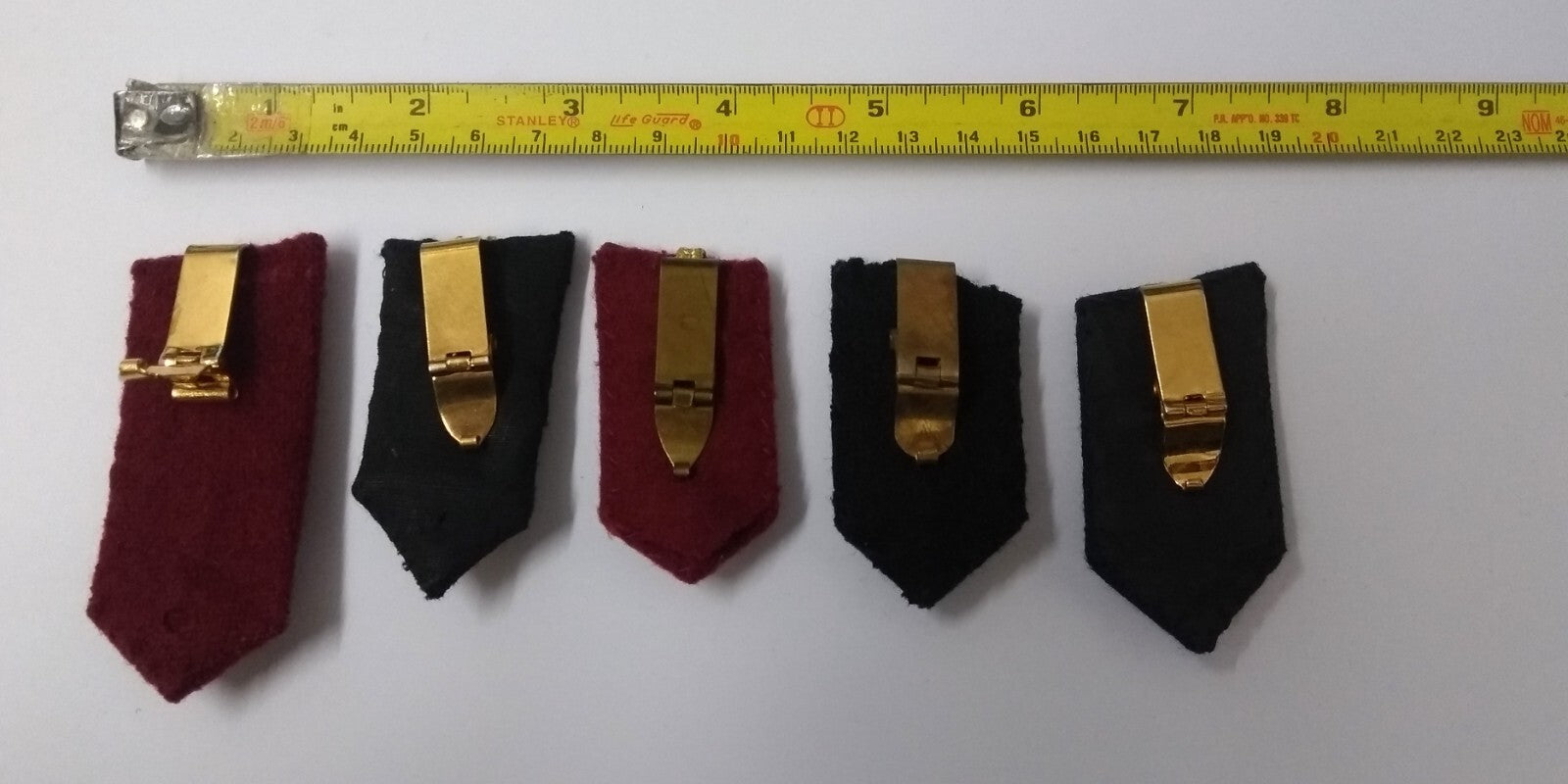 Assorted Gorgets Various Officers Issue For Collectors 5X Single Collar Tabs