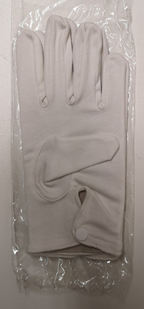 3 Dart White Cotton Gloves with Masonic Square & Compass Insignia Size Small