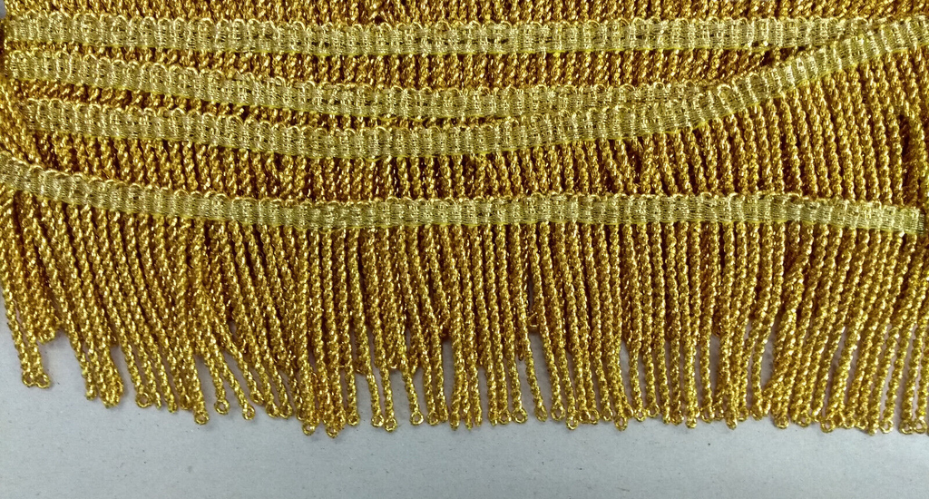 Gold Mylar Thread Fringe 45mm Drop / Epaulette Fringe