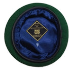 Green Beret Army Allarms UK Pattern Wool / Silky Lining & Leather Trim 56cm