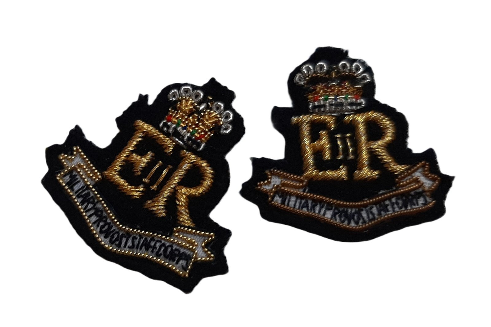 Provost Staff Badges E II R Queens Crown Embroidered British Collar Insignia
