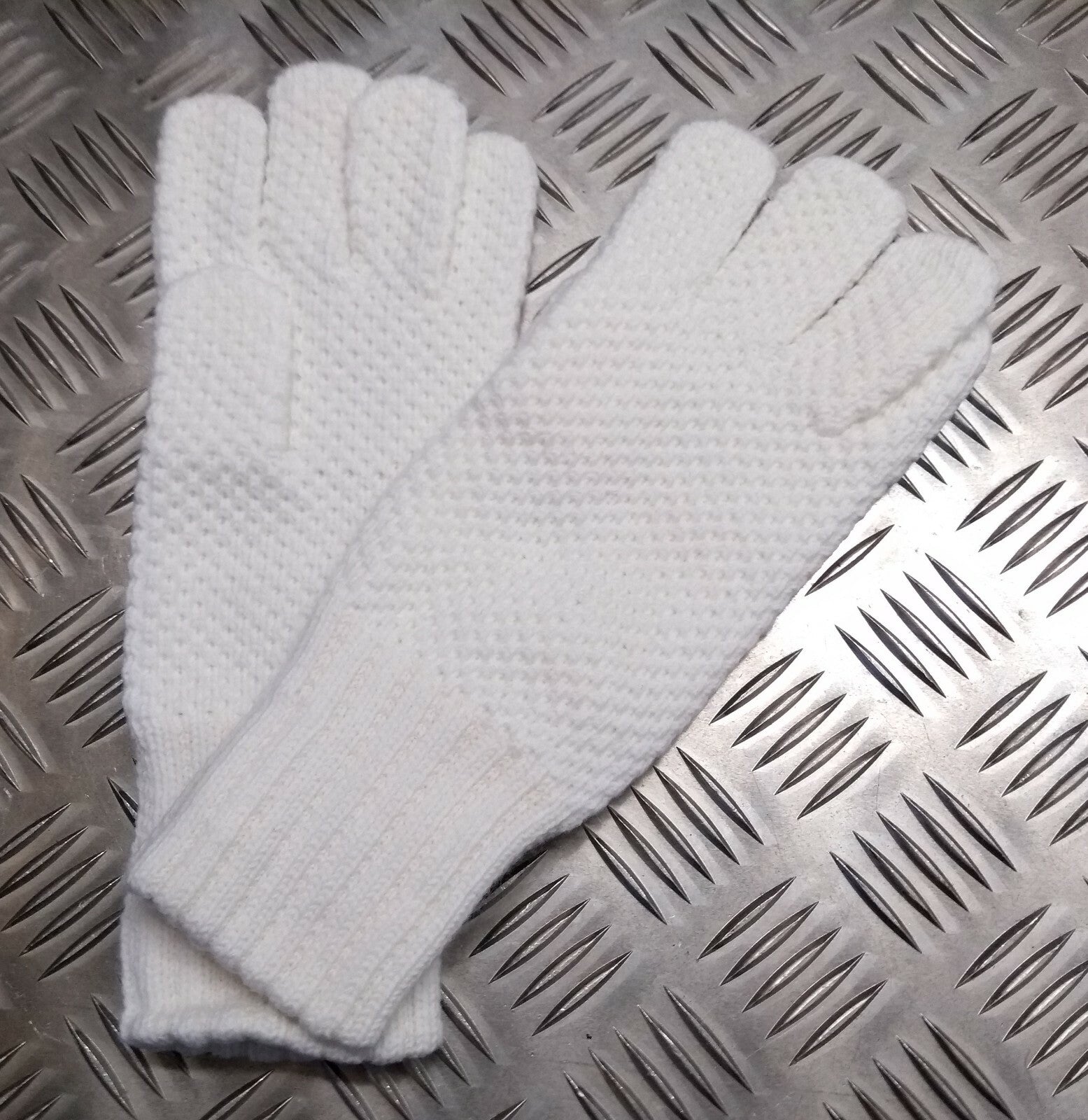 White Waffle Gloves Liners Issue UK Made Size Medium / Large NEW
