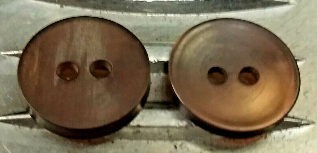 Dress Buttons Bronze Pearlescent 2 Hole Vintage M.o.D Old Stock X4 13mm
