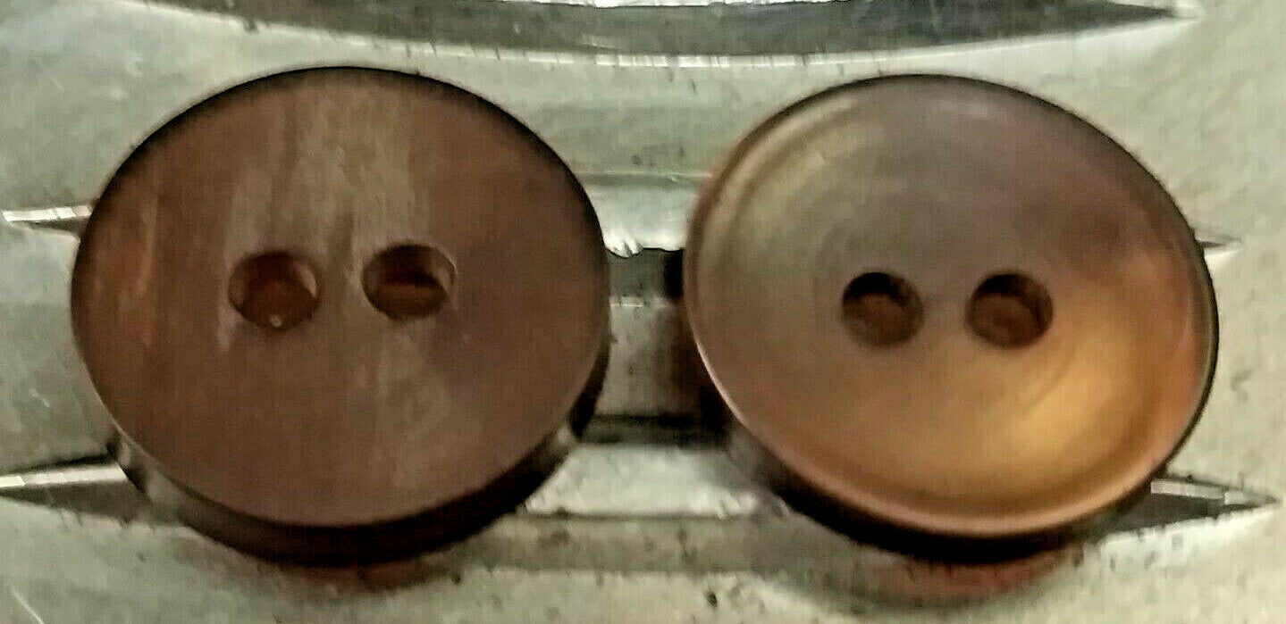 Dress Buttons Bronze Pearlescent 2 Hole Vintage M.o.D Old Stock X4 13mm