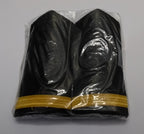 Naval Issue 1 Bar Gold Lace Officer Rank Shoulder Boards Leather Lace Backed