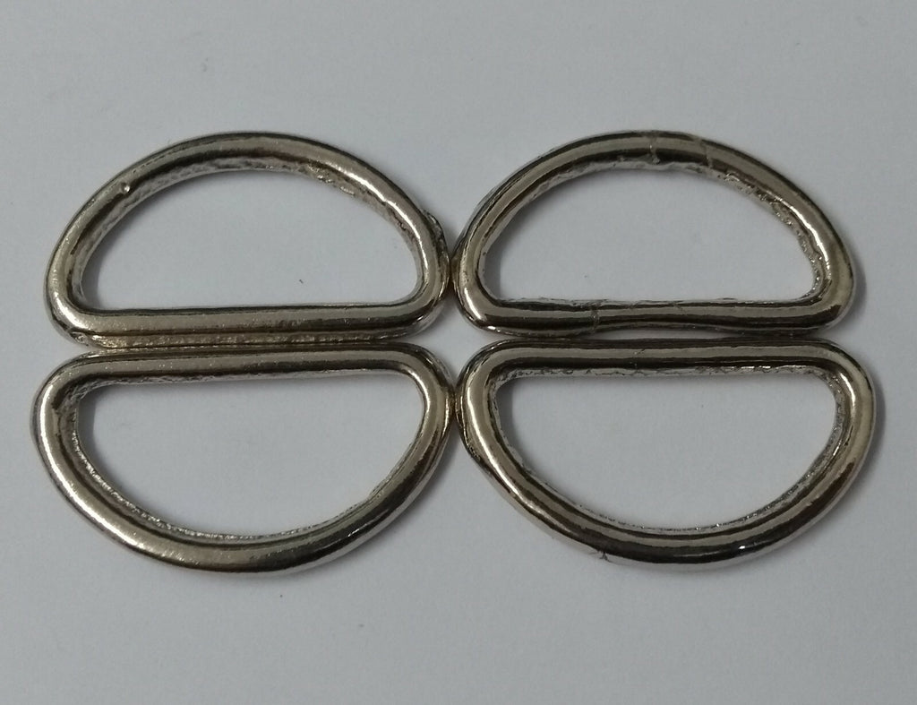 Genuine British Issue 1" Nickel Plated Long D Rings X 4 Pieces STD54