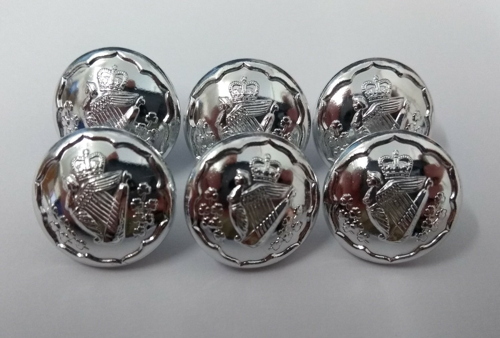 The Royal Irish Rangers Style RIR Dress Buttons Silver Coloured Size 30L - NEW