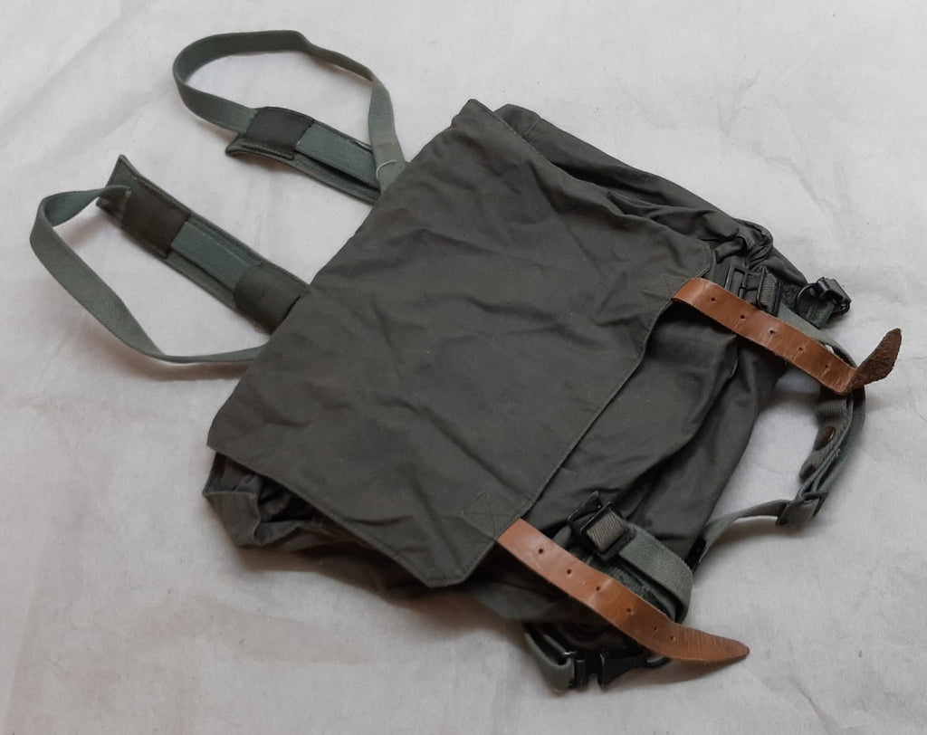 Vintage Army Backpack Cotton Canvas Small Back Pack Field Bag Grey/Green
