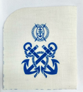 Vintage Naval Patch RN CPO Blue & White Printed Qualification Patch