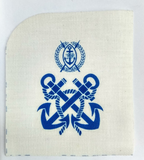 Vintage Naval Patch RN CPO Blue & White Printed Qualification Patch