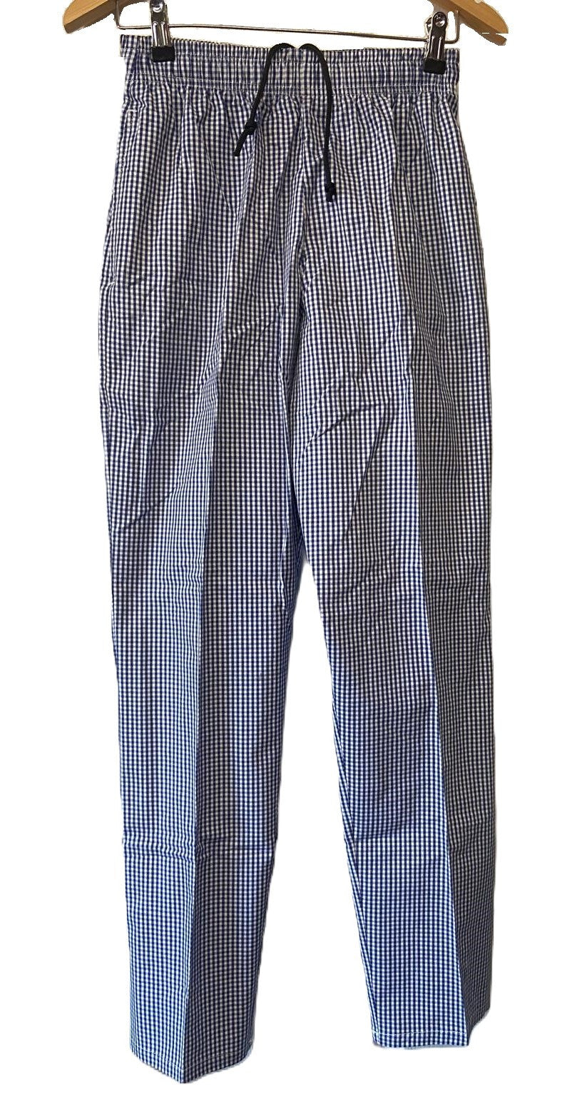 Chefs Trousers British Army Unisex Blue/White Chequered Pack of 2 Size Small NEW