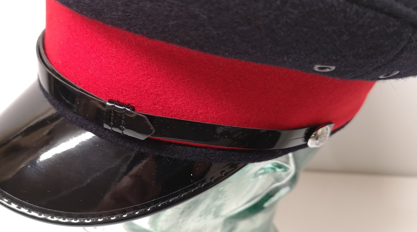 Dark Blue Dress Hat with Scarlet Band and Silver Queen's Crown Buttons Size 55cm
