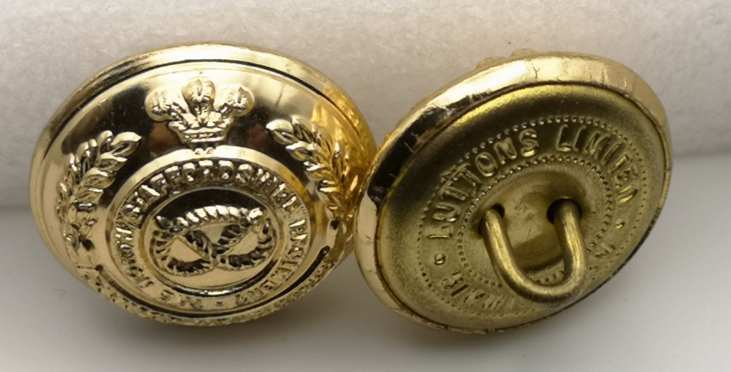 The North Staffordshire Regiment The Prince Of Wales's Buttons Size 28L x5