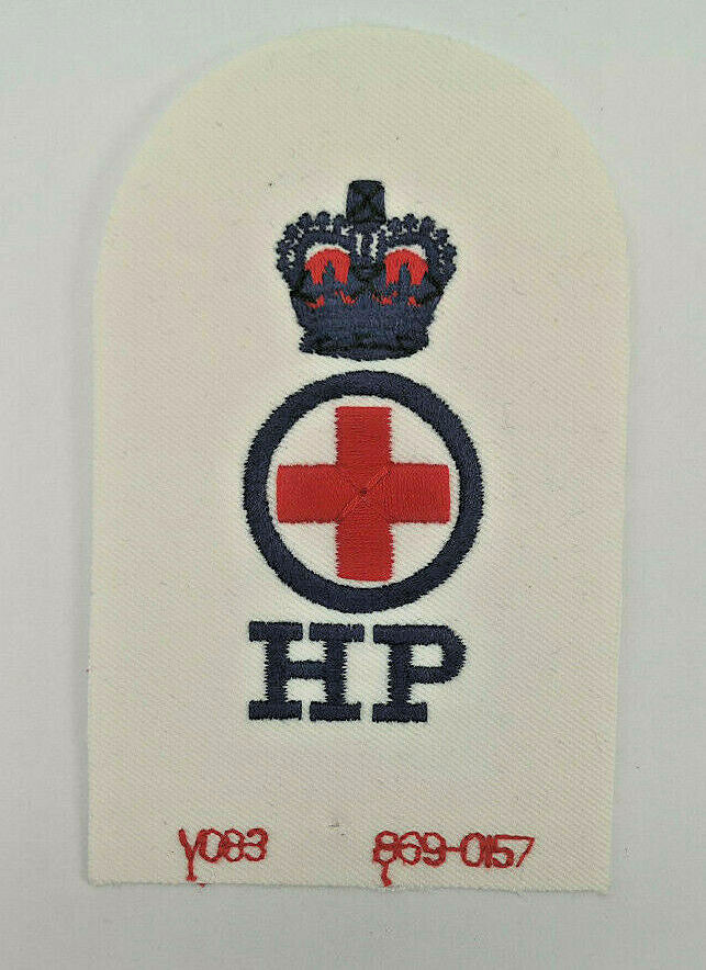 Royal Navy Health Physicist, HP, Branch Specialisation Patch Blue & Red on White