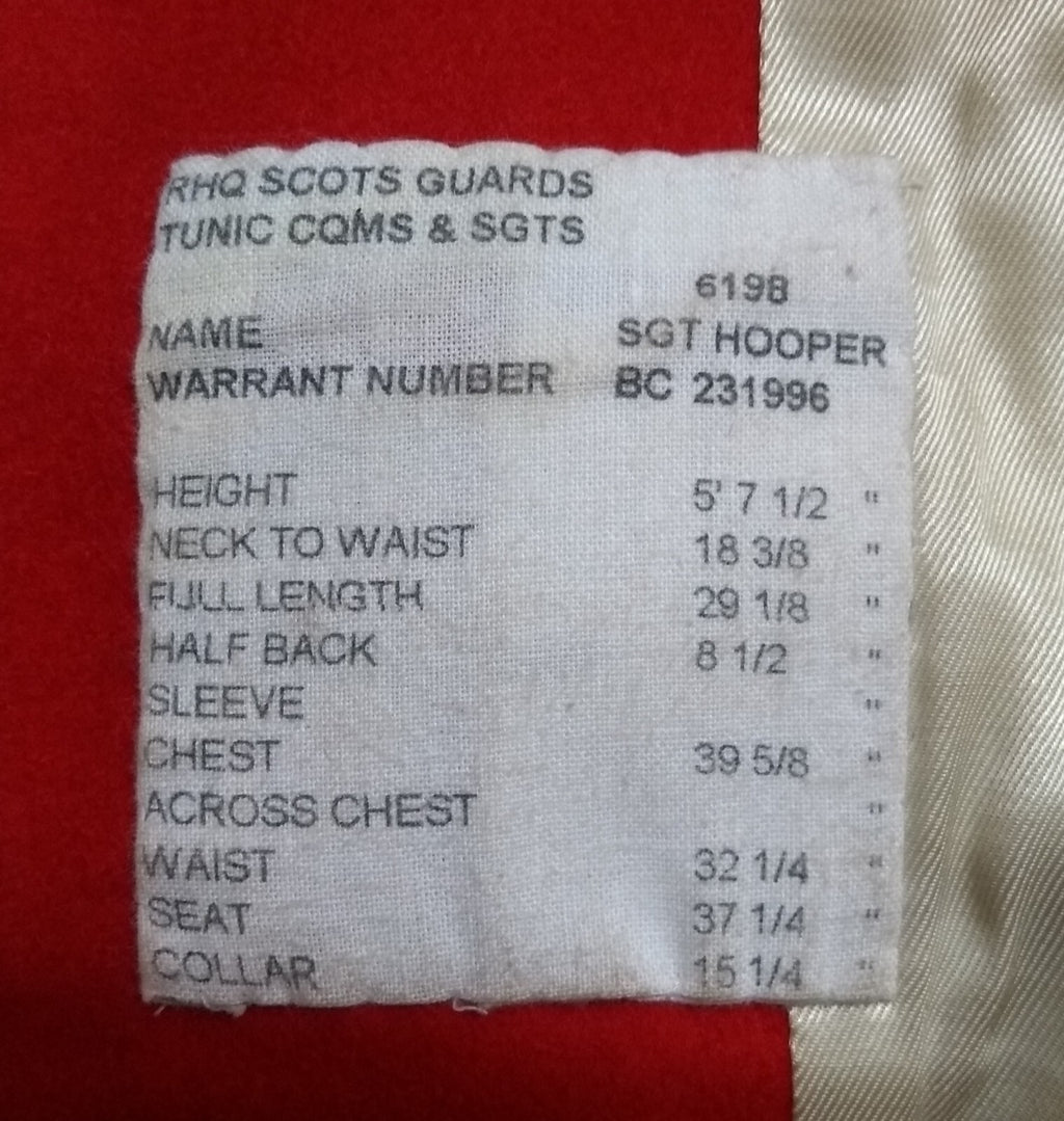 British Army Red Scots Tunic Scarlet Ceremonial Jacket RHQ CQMS w Gold Detail