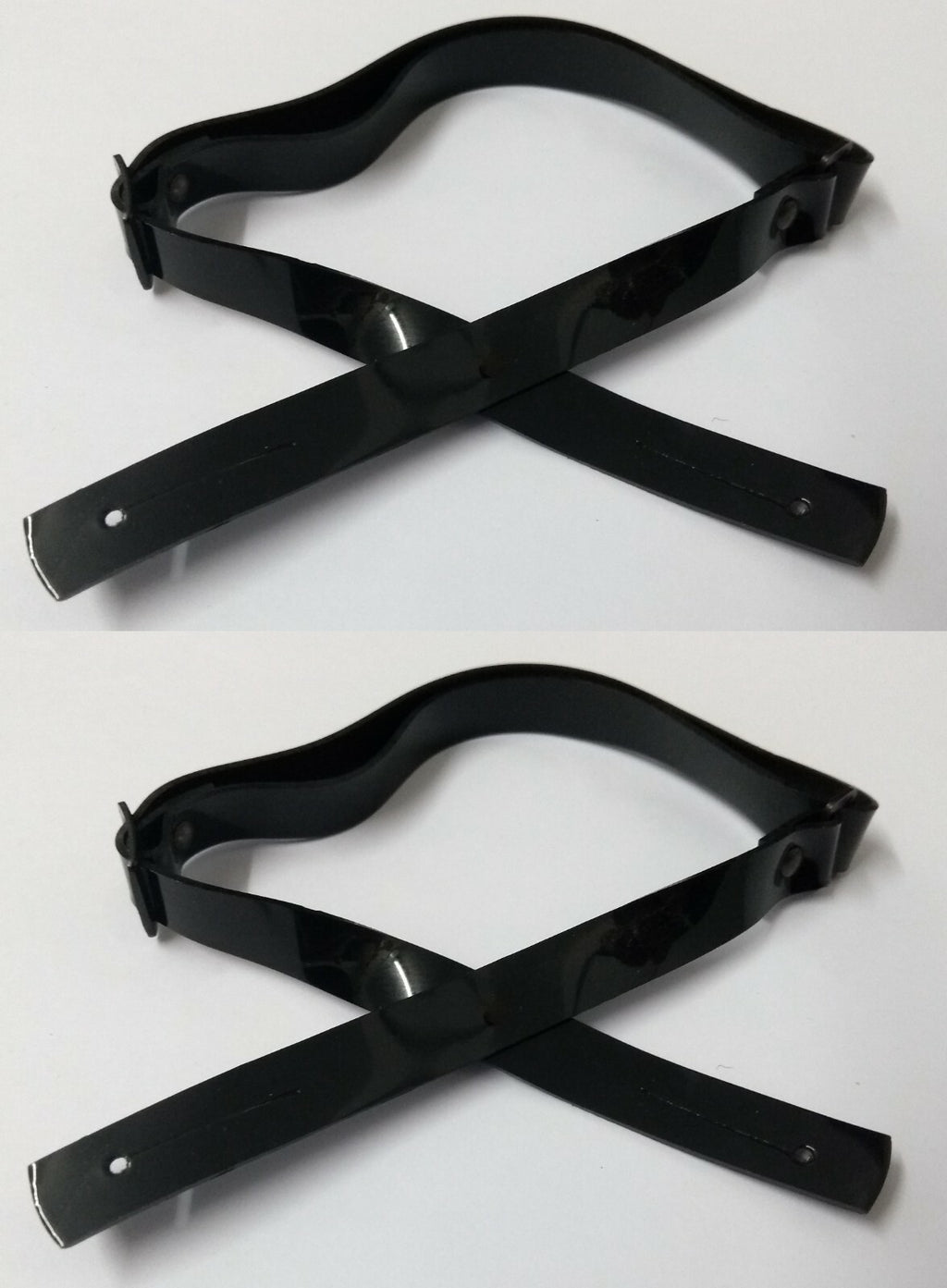 Chinstrap Black 3/8" Adjustable Metal Buckle Mil-Spec Hi Sheen For Dress Hats X2