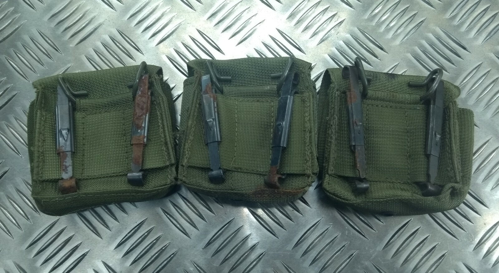 IDF Tactical Ammo Ammunition Pouch Web Codura Olive Green RUSTY x3