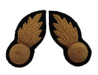 RE Collar Badges Black No1 Officers British Army Engineers Embroidered 1 Pair