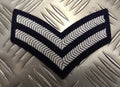 Old PTN British RAF Royal Air Force Corporal 2 Chevrons Arm Patch / Badge White Stripe