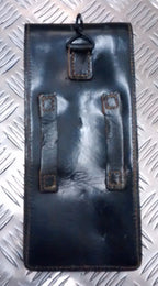 Genuine Vintage Army Leather Pouch with belt loops and metal loop - with Defect