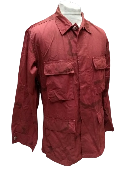 U.S Vintage Lightweight Rip Stop Camo Jacket Over Dyed Small-Short