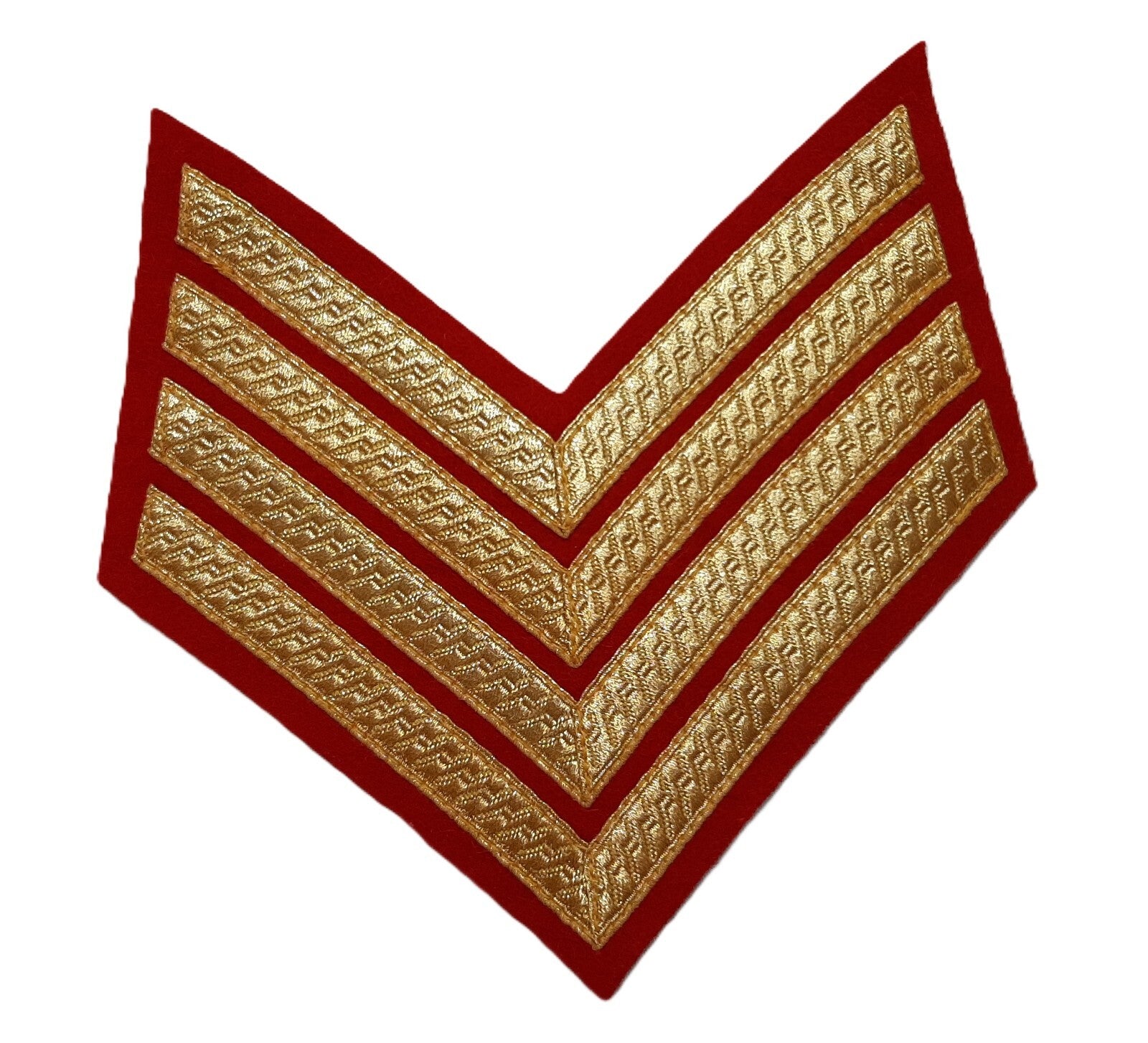Stripe Service Chevron Bar Lace Gold on Red Felt Various Ranks British