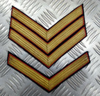 Genuine Vintage British Issue Gold Wire Embroidered Rank Chevrons