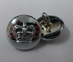 St Edwards Crown Buttons Chrome 1 Pair British Made New Old Stock 1 Pair