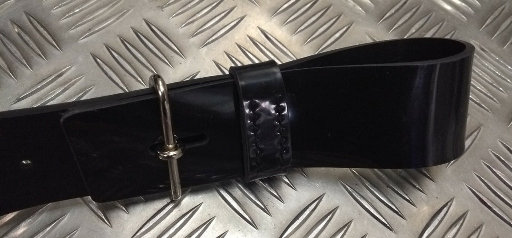 The Royal Virgin Islands Black PVC Belt And Chrome Buckle