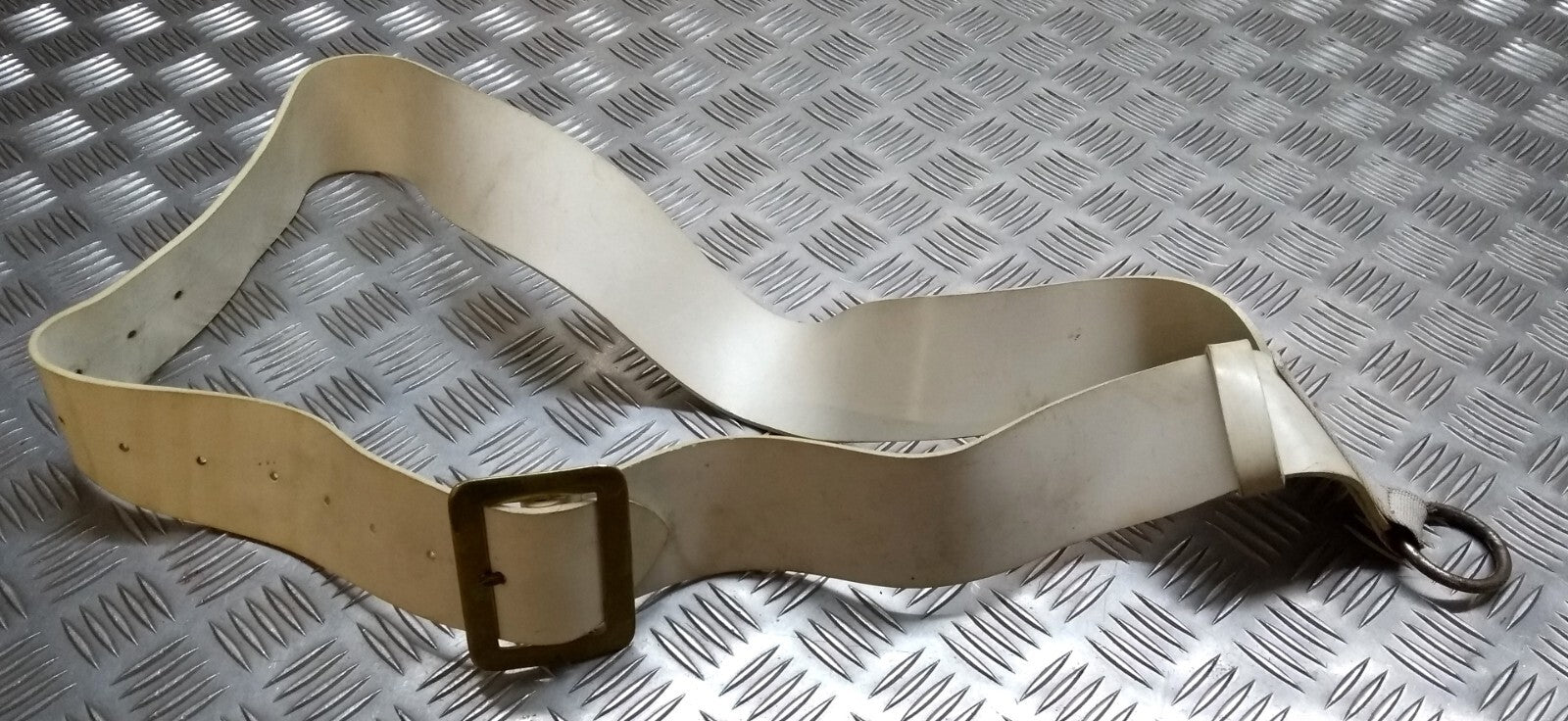 White Sling Drum Strap PVC British & Cavalry Type Bandsmen Cross Belt