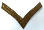 Genuine Vintage British Issue Gold Wire 1 Bar Chevron on Khaki