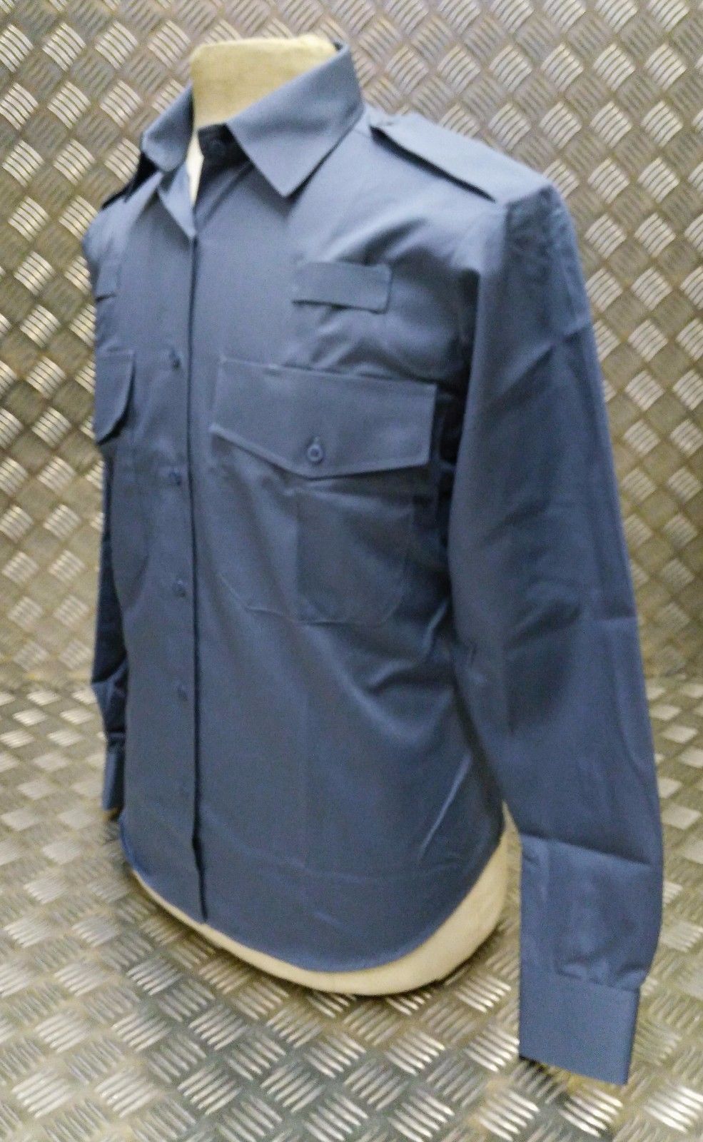 Woman's Working Shirt With Radio Loops Blue Grey & Ladyies Shirt NEW