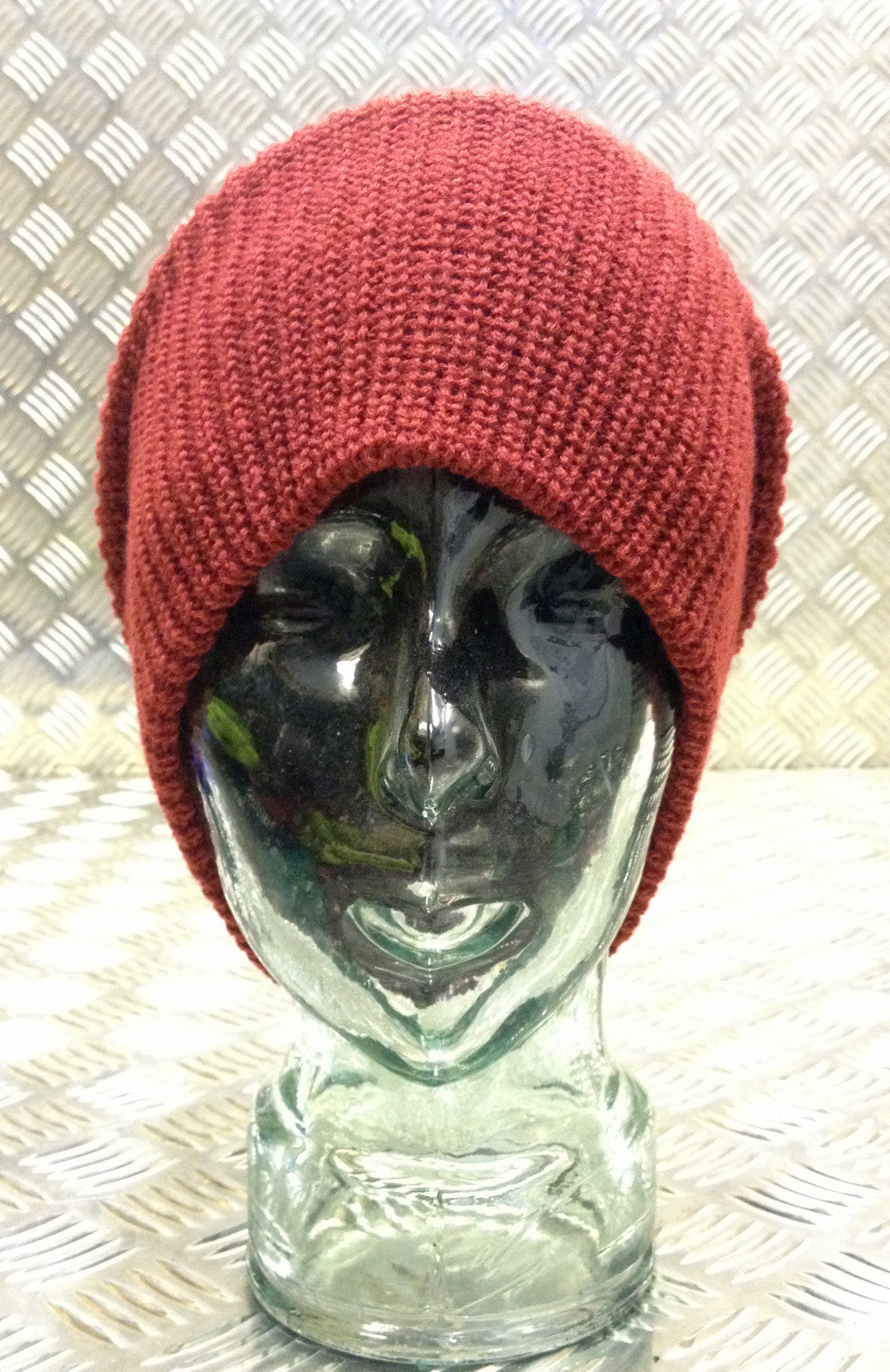 Dark Red / Maroon Knitted Beanie Hat / Watch Cap / Woolly Hat - One size - NEW