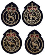 Vintage British Patches Civil Defence Queens Crown Insignia Badges X4