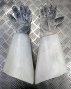 British Army Household Cavalry White Leather Gauntlet Parade Gloves Size 9.5